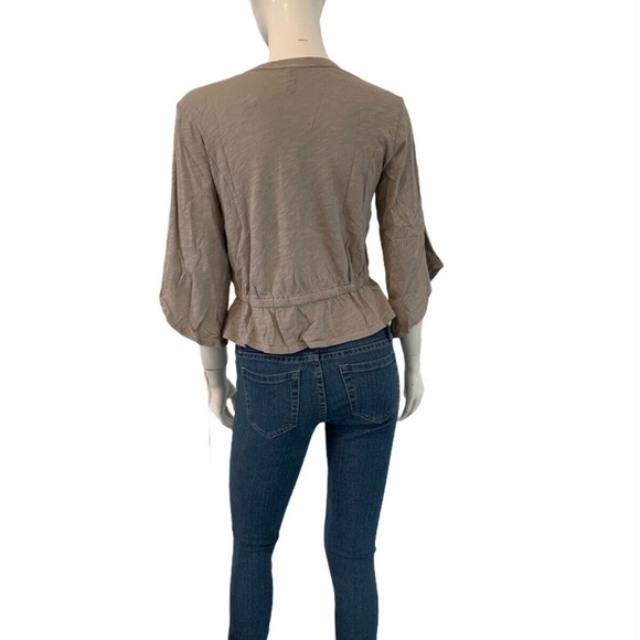 New M By Wilt 3/4 Flared Sleeves Gray Blouse XS Top Classic Shirt cotton size 2 - Picture 6 of 10